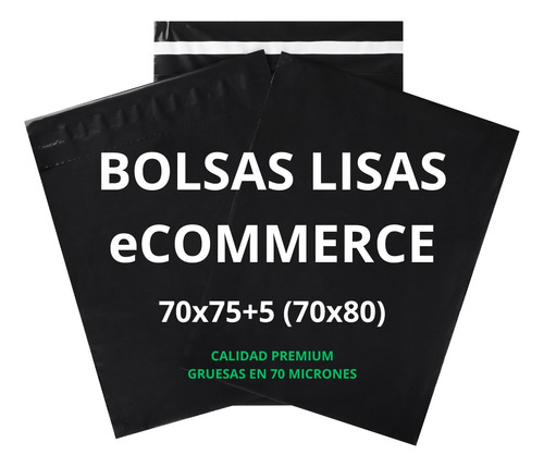 Bolsas E Commerce Negras 70x80 N°6 Calidad Premium X50