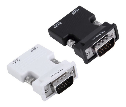Hdmi Fêmea Para Vga Macho Conversor+adaptador De Áudio