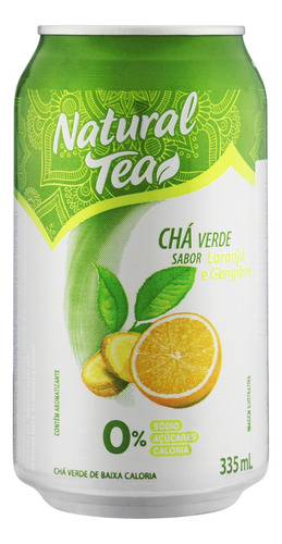 Chá Verde Laranja e Gengibre Zero Açúcar Natural Tea Lata 335ml