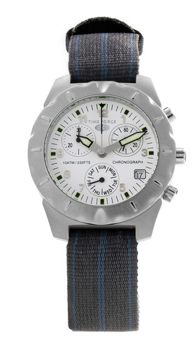 Reloj Time Force Tf1991b 03a Unisex De Nylon Blanco