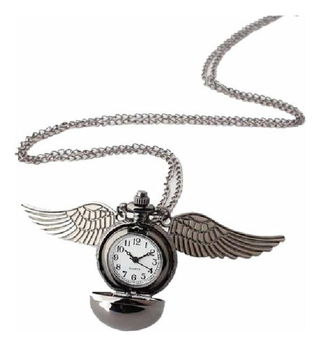 Libro - Colgante Reloj Harry Potter Snitch Plateada