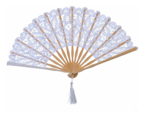 5 X Abanico Retro De Baile De Mano Plegable De Encaje De Es
