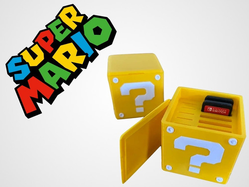 Caja Porta Juegos Nintendo Switch Cubo Mario Organizador 3d