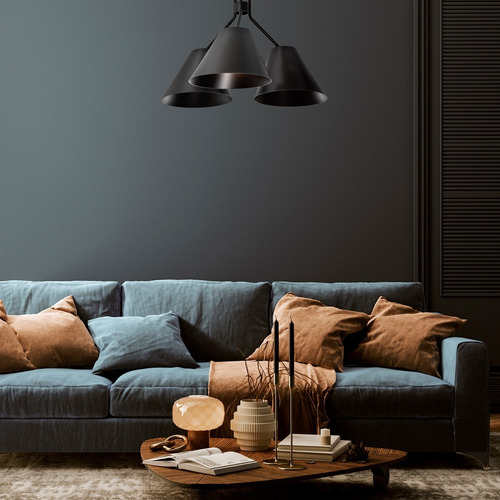 Lámpara Colgante Dark Decor Negro E27 60w 3 Luces Lumimexico 23123-2