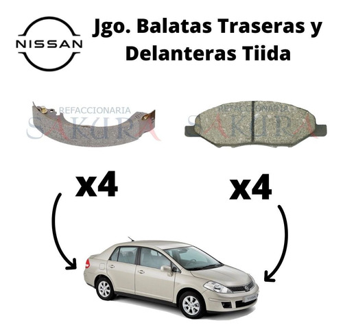 Balatas Frenos Del Y Tras Tiida 1.8 2015 Fp