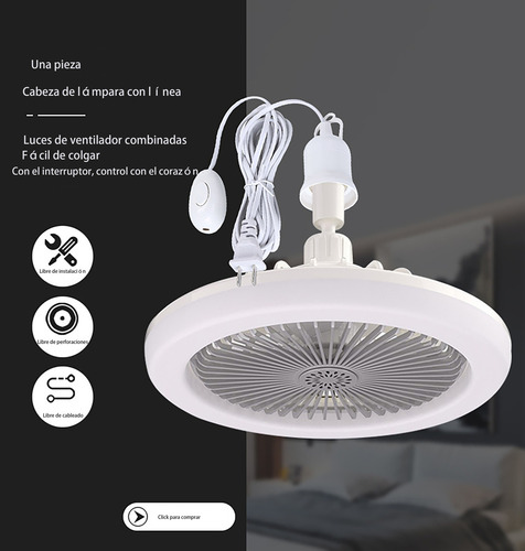 Ventilador Techo Lámpara Dimmable Led Luz 30w Control Remoto