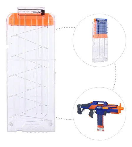 Blasterparts Cargador Curvado De Repuesto Para 12 Dardos – Clip SMG 12 De Plástico Resistente, Compatible Con Pistolas Nerf – Ideal Para LARP Y Partidas De Zombis
