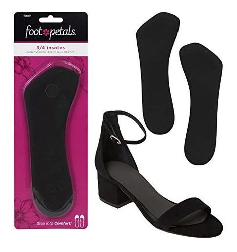 Foot Petals - Plantilla Cómoda Para Mujer, Color Negro, Tal