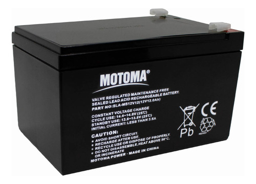Imagen 1 de 8 de Bateria Recargable 12v 12ah Motoma Ms12v12 Ups Alarmas