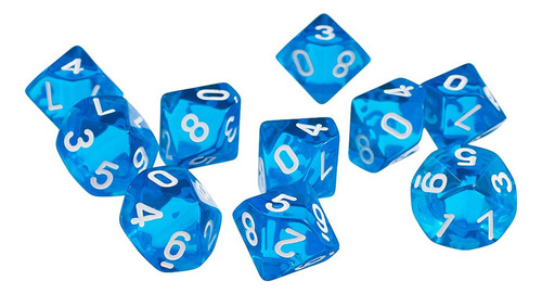 10pcs / Set D10 Diez Caras Dados De Gema Para Juegos De Rpg