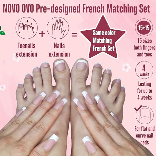 Jgo Puntas De Uñas Francesas A Juego Kit De Puntas De Uñas C