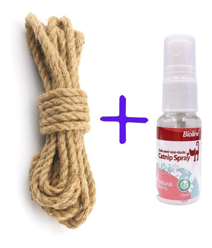 Rascador Casero: Cuerda Yute Natural 6 M+ Catnip Spray