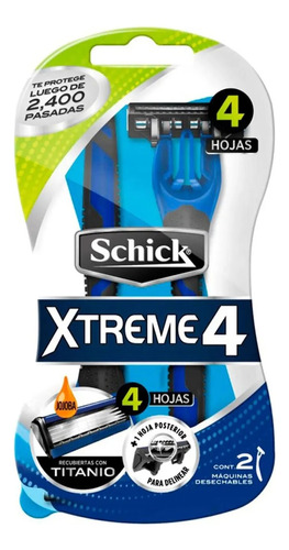 Schick Maquina De Afeitar Xtreme4 X 2 Unidades