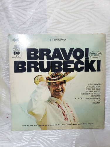 Bravo! David Brubeck Disco Lp Vinilo Acetato