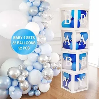 Decoraciones Para Baby Shower Para Niño - 52pcs Jumbo Caja D