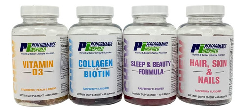 Performance Inspired Gomitas Biotina 3000mcg Zinc 60 Piezas