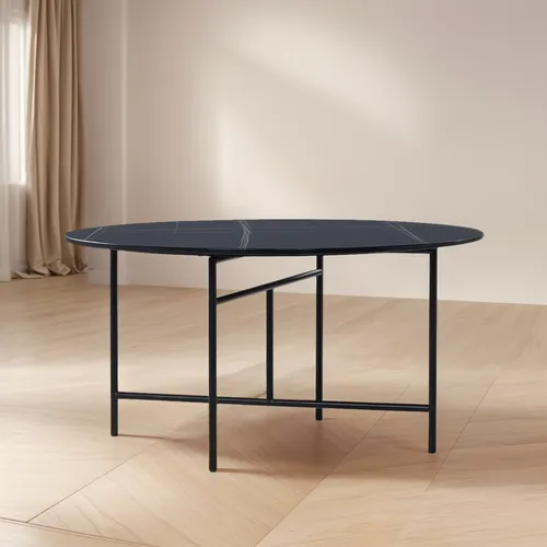 Mesa De Centro Rosen Delfi Circular 80 X 40 Cm Negro