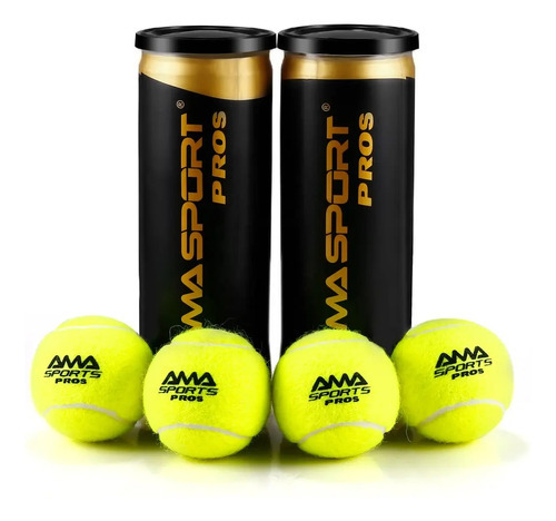 Pelotas Padel Pros Amasport Pelota De Tenis,2 Latas/6 Pelota