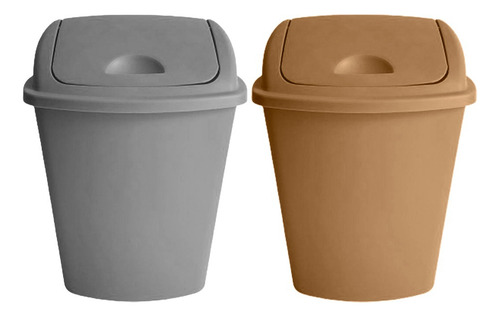 Bote Papelera Cesto De Basura De Plastico 15 Litros 2 Piezas Color Color Al Azar