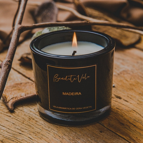 Imagem 2 de 7 de Kit Com 2 Velas Aromáticas Vegetais Madeira