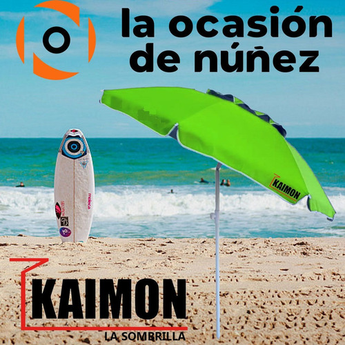 Imagen 3 de 6 de Sombrilla Playera 2.00 Mts Reforzada Playa Camping Carpa