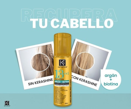 3 Pz Kerashine Tratamiento Capilar 13argán+biotina 180ml C/u