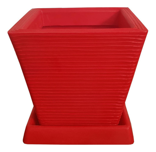 Vaso D Planta Decorativo Polietileno 30x30 + Prato Vermelho