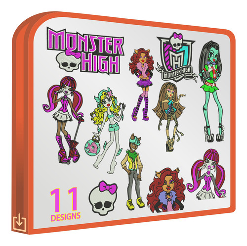Monster High V1 Set 11 Diseños Bordado Brother Bordar Ropa
