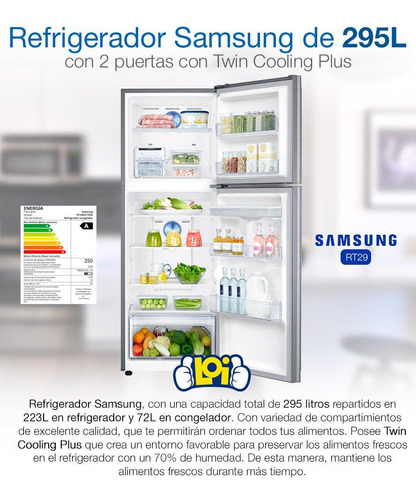 Heladera inverter no frost Samsung RT29K571B elegant inox con freezer 298L 220V