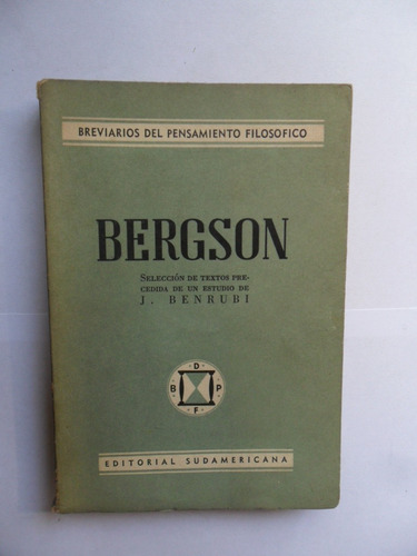 Henri Bergson - Selección De Textos - Estudio: J. Benrubi (Usado)