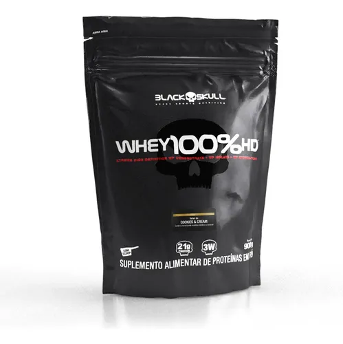 Whey 100% HD sabor Cookies & Cream 900g Black Skull