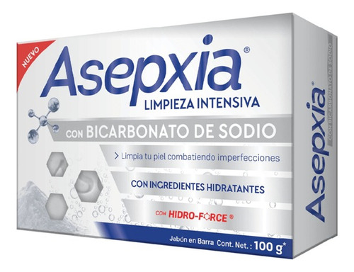 Asepxia  Jabon Con Bicarbonato Limpieza Intensiva X 100 Gr