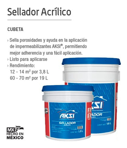 Imagen 2 de 2 de Sello Acrilico Listo Para Aplicar Galon