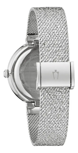Reloj Bulova Mujer 96l329 Correa Plateado Bisel Plateado Fondo Plateado