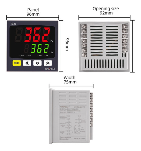 Controlador Temperatura Mod. Tc4l, 9x9cm Salida Ssr/relay