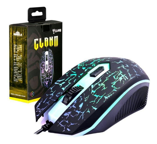 Mouse Com Fio Clanm Cl-mj806 Luminoso Preto