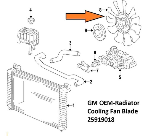 25919018 Aspa Fan Clutch Rey Camión Silverado Hd C3500 2011