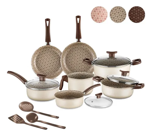 Jogo De Panelas Antiaderente 10 Peças Prime Alumínio Teflon