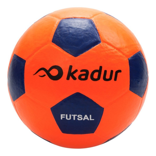 Pelota Futsal N°4 Medio Pique Simil Cuero Futbol Papi Color Naranja/Azul