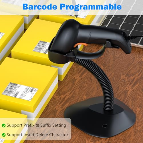Pacote De Scanner De Código De Barras Usb 1d Com Suporte