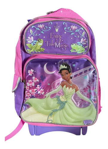 Mochila Princesa Tiana Con Lonchera Color Violeta