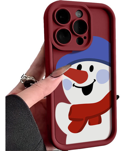 Funda De Teléfono Con Diseño De Muñeco De Nieve Navideño Par