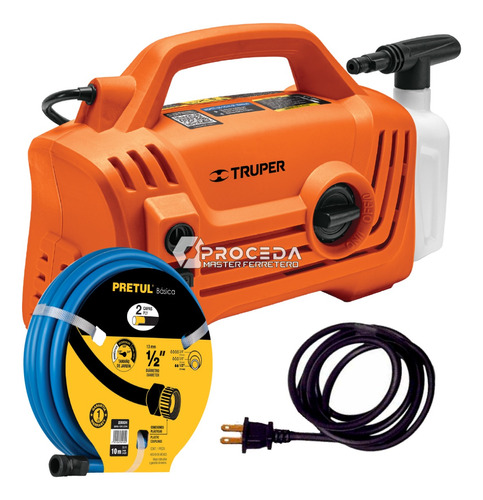 Kit Hidrolavadora Eléctrica Compacta 1600psi+mangera 102795