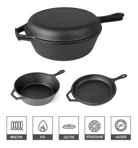 Molde Pan Masa Madre Tapa 23cm Dutchoven Cacerola Fundicion