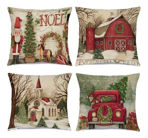 Fundas Para Cojines Cojín Decoración Navideña 45x45cm Paquet