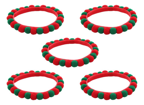 5 Collares De Peluche Para Mascotas Con Pompones De Colores