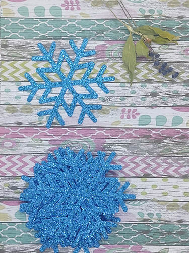 Copos De Nieve Glitter 10 Cm Frozen Candy Bar Decoracion