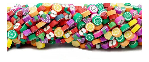 Separador De Fimo Frutas 10mm Bisuteria Pulsera 1 Tira