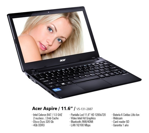 Laptop Acer Aspire - Negro