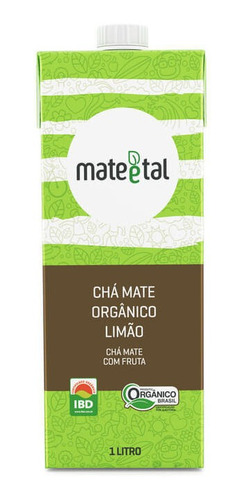 Chá Mate Orgânico Sabor Limão 1 Litro (01 Unidade)